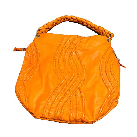 Fenn Wright Manson Braided Orange Leather Hobo Bag- 15-06
